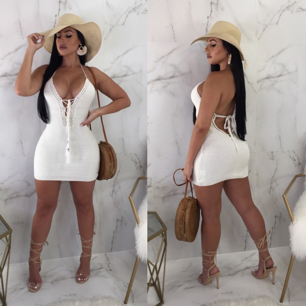Mini Caribbean halter dress